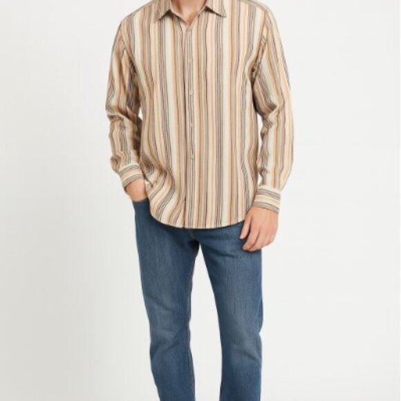 Tommy Bahama Shirt Striped EUC Button Up Long Sleeve Mens Size XL - Picture 1 of 5